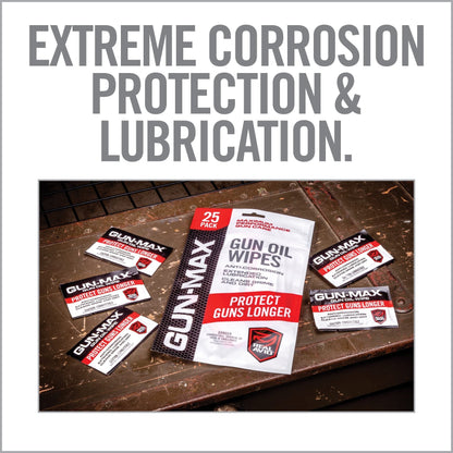 Gun-Max Gun Oil Wipes – 25 Pack