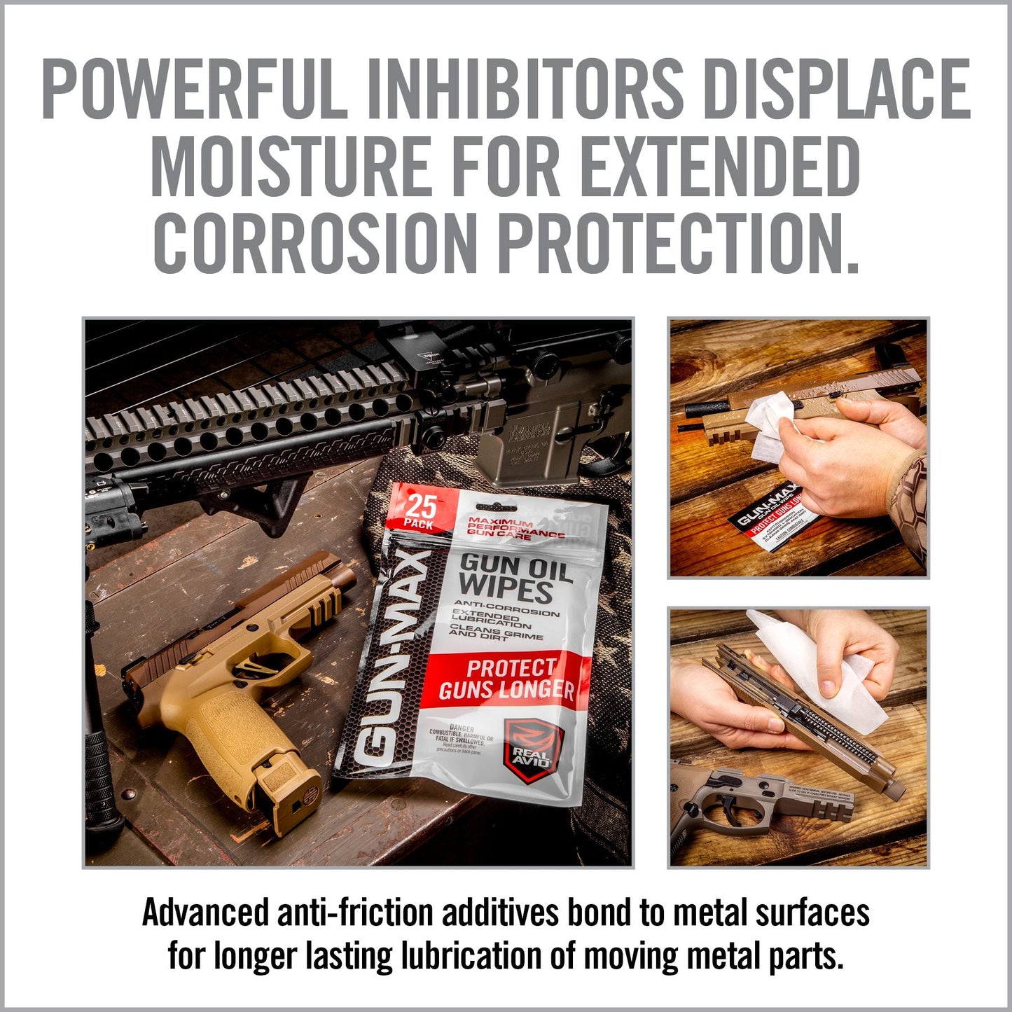 Gun-Max Gun Oil Wipes – 25 Pack